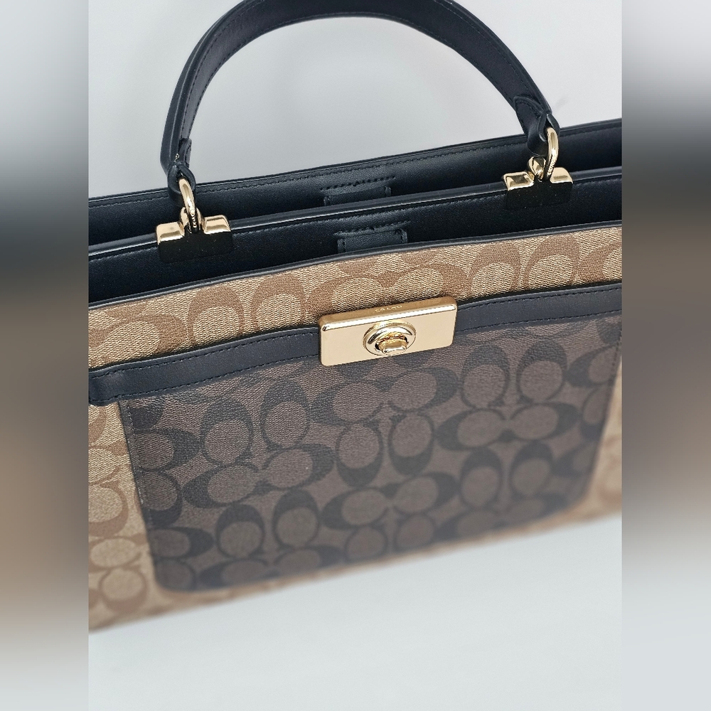 NWT Coach Lane Carryall In Block Signature Coated Canvas C8596 - Picture 6 of 16